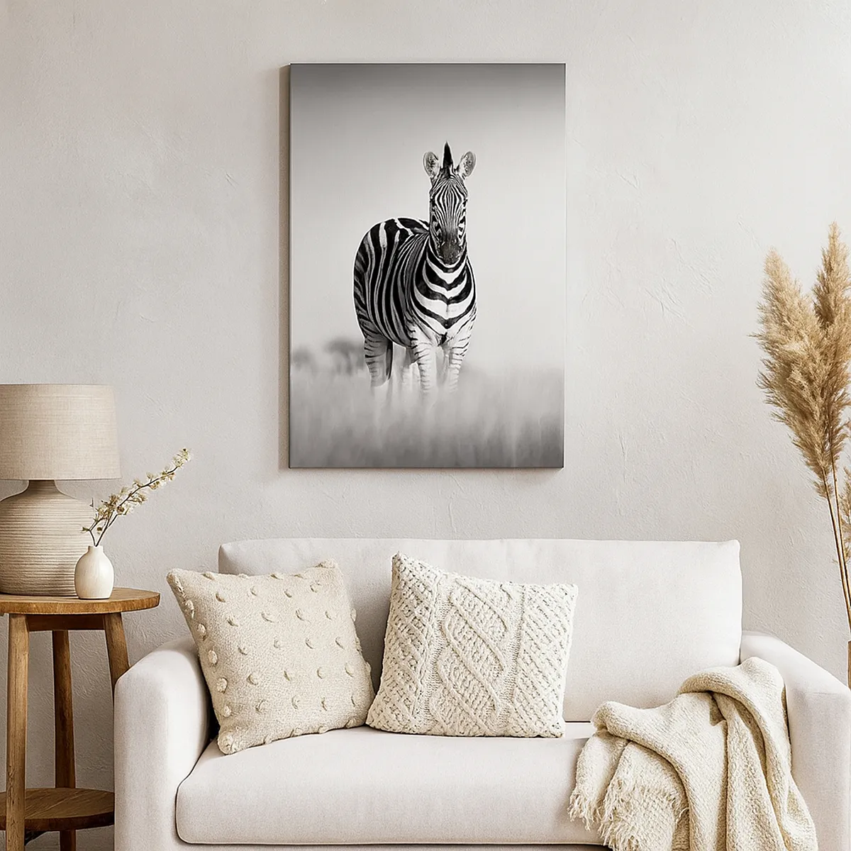 Canvastavla - Bild på duk - Men dock världen är svart-vit - 50x70 cm