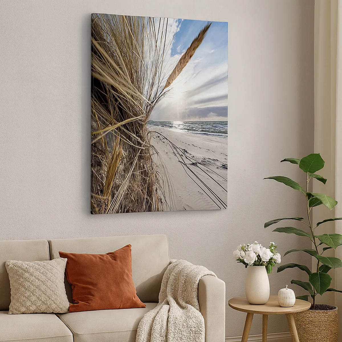 Lærredstryk - Billede på lærred - Et møde mellem elementerne - 80x120 cm