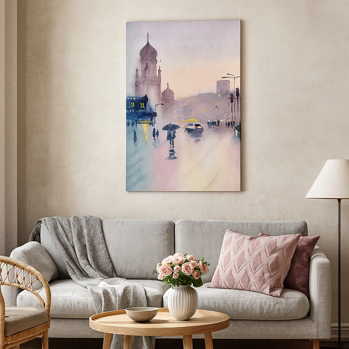 Quadro em tela - Na névoa chuvosa - 45x80 cm