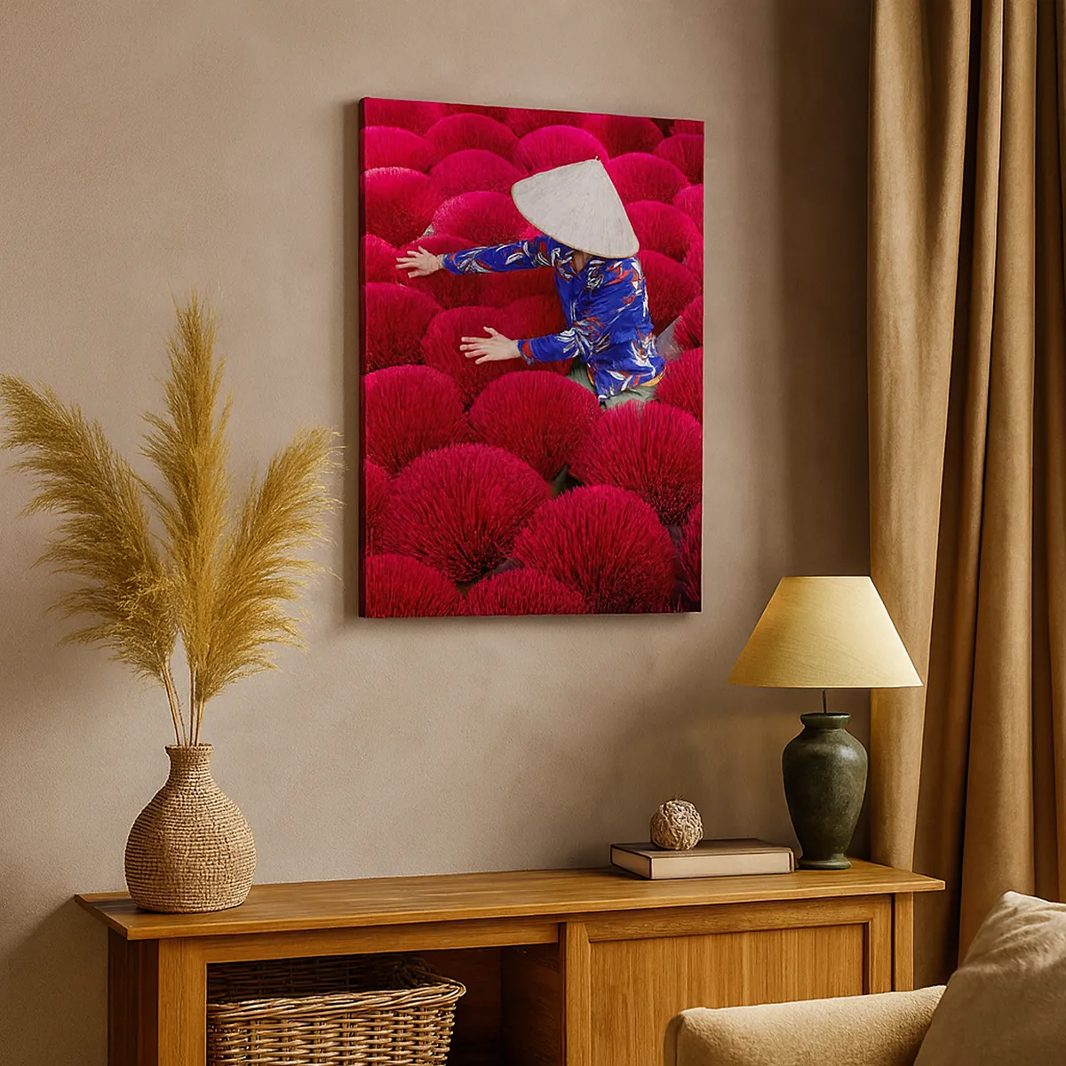 Obraz na plátně - Na rýžovém poli - 45x80 cm