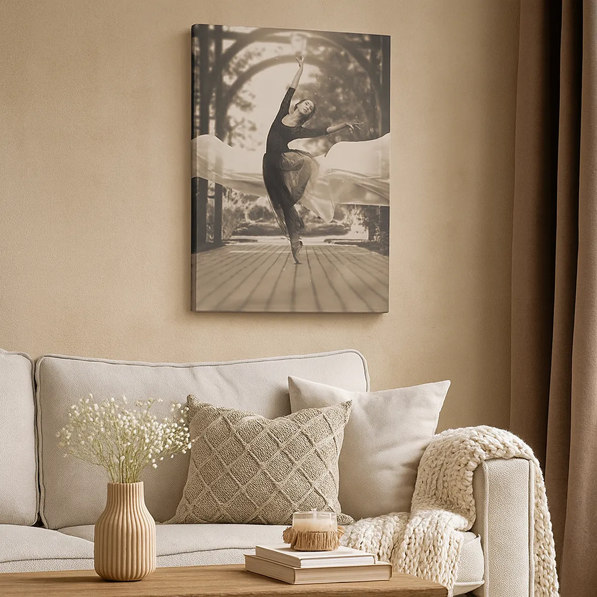 Bild auf Leinwand - Leinwandbild - Der Tanz des Gartengeistes - 45x80 cm