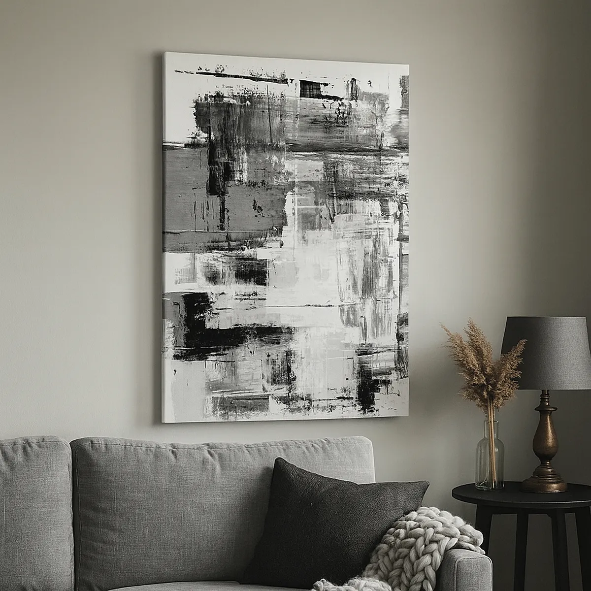 Cuadro sobre lienzo - Impresión de Imagen - El gris es hermoso - 45x80 cm