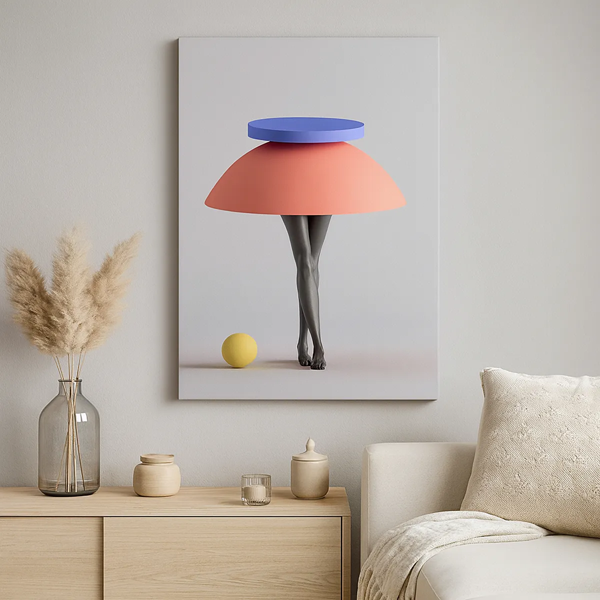 Schilderen op canvas - Surrealistische compositie - 45x80 cm