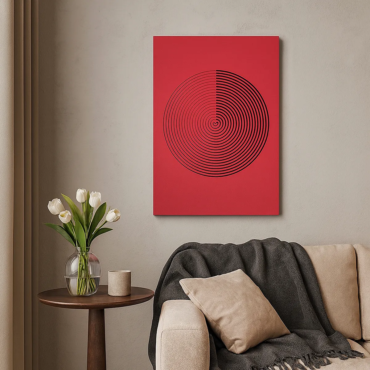 Schilderen op canvas - Circulaire beweging - 45x80 cm