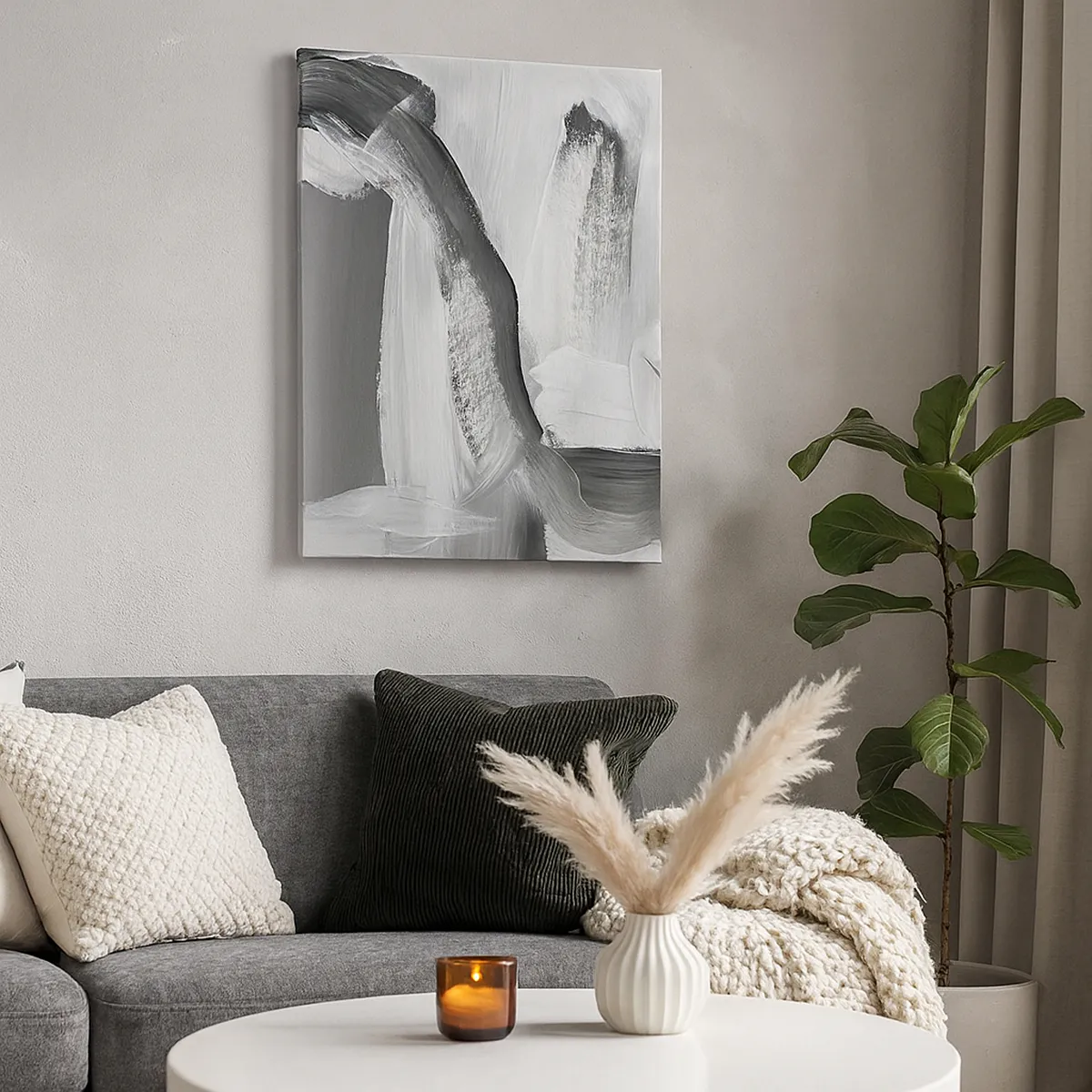 Lærredstryk - Billede på lærred - Med beslutsom bevægelse - 80x120 cm