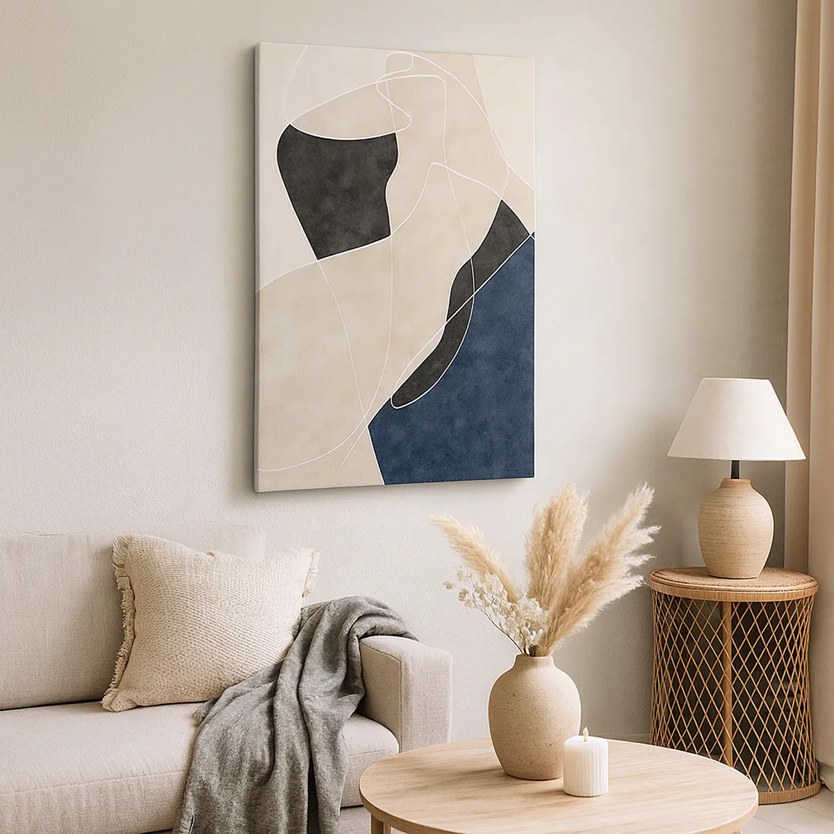 Schilderen op canvas - Abstracte compositie – kleurcontrast - 50x70 cm