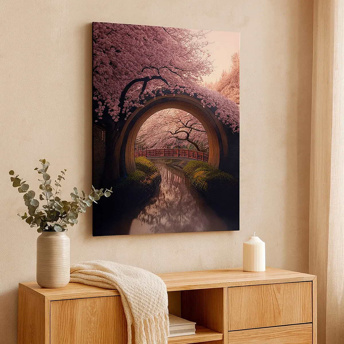 Cuadro sobre lienzo - Impresión de Imagen - Primavera japonesa - 65x120 cm