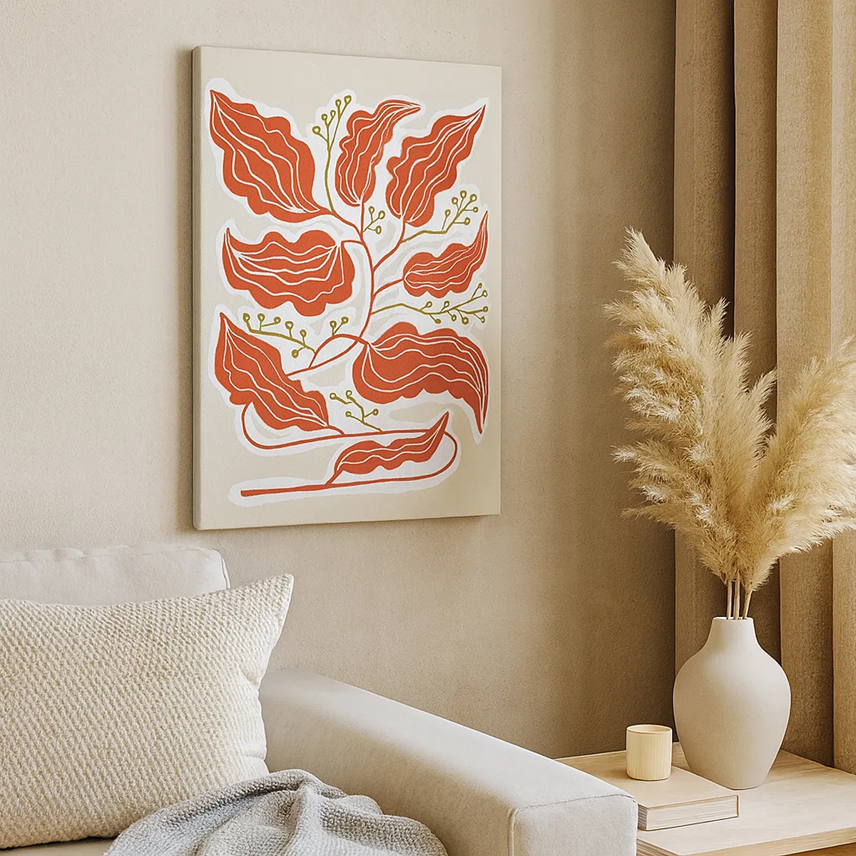 Schilderen op canvas - Folk en koraal - 50x70 cm