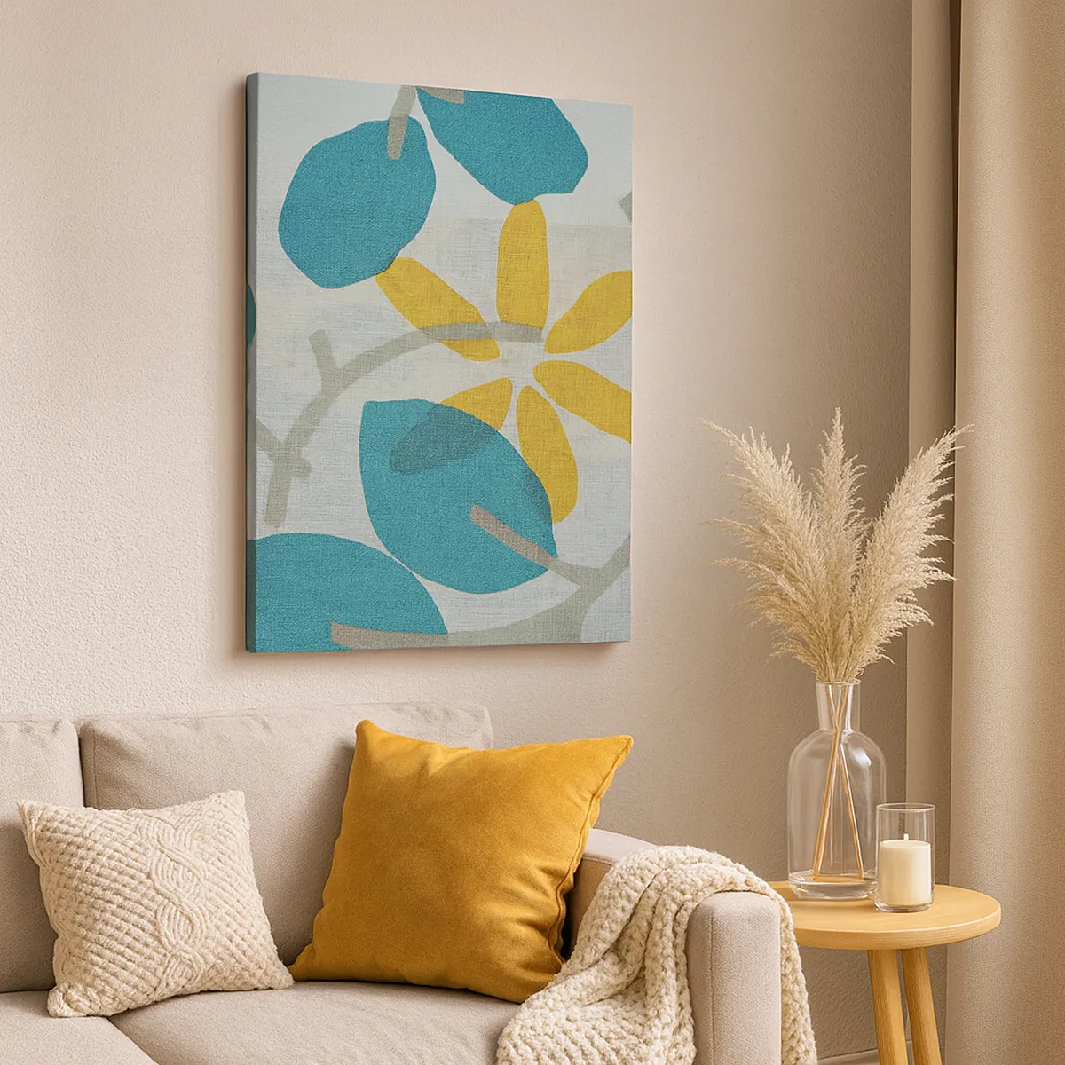 Obraz na plátně - Mezi azurovými listy - 45x80 cm