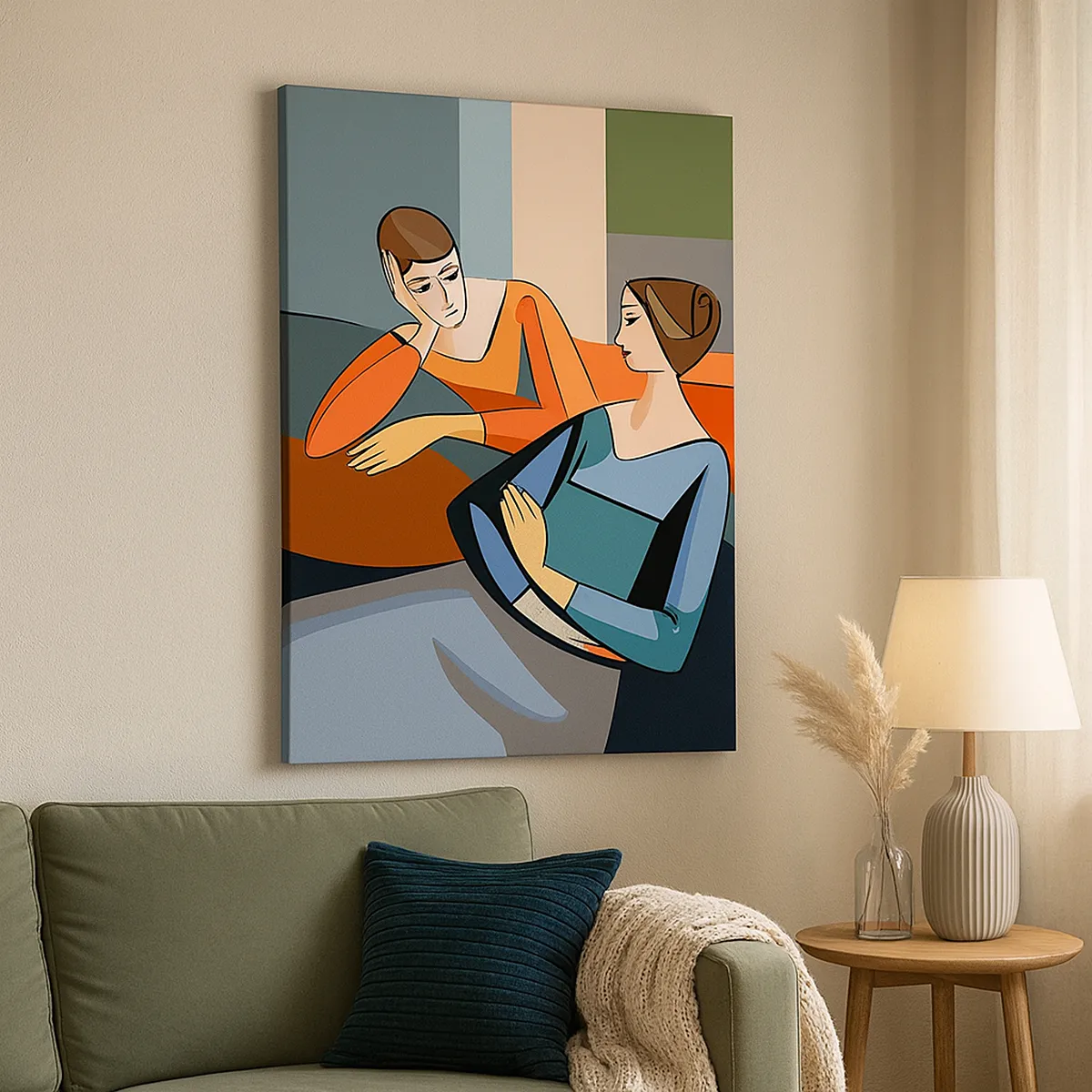 Quadro em tela - Um momento de confiança - 45x80 cm