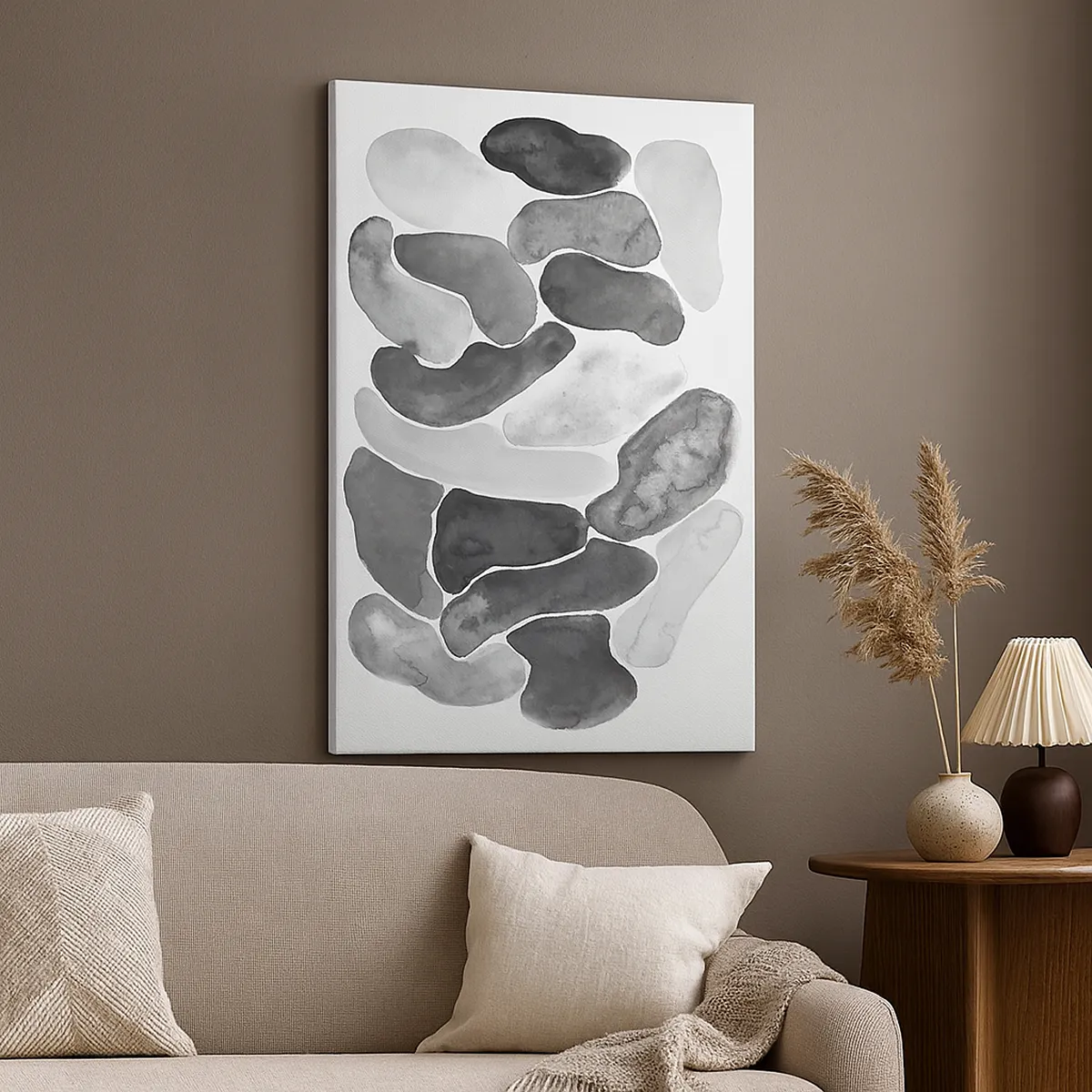 Canvastavla - Bild på duk - Stenig abstraktion - 45x80 cm