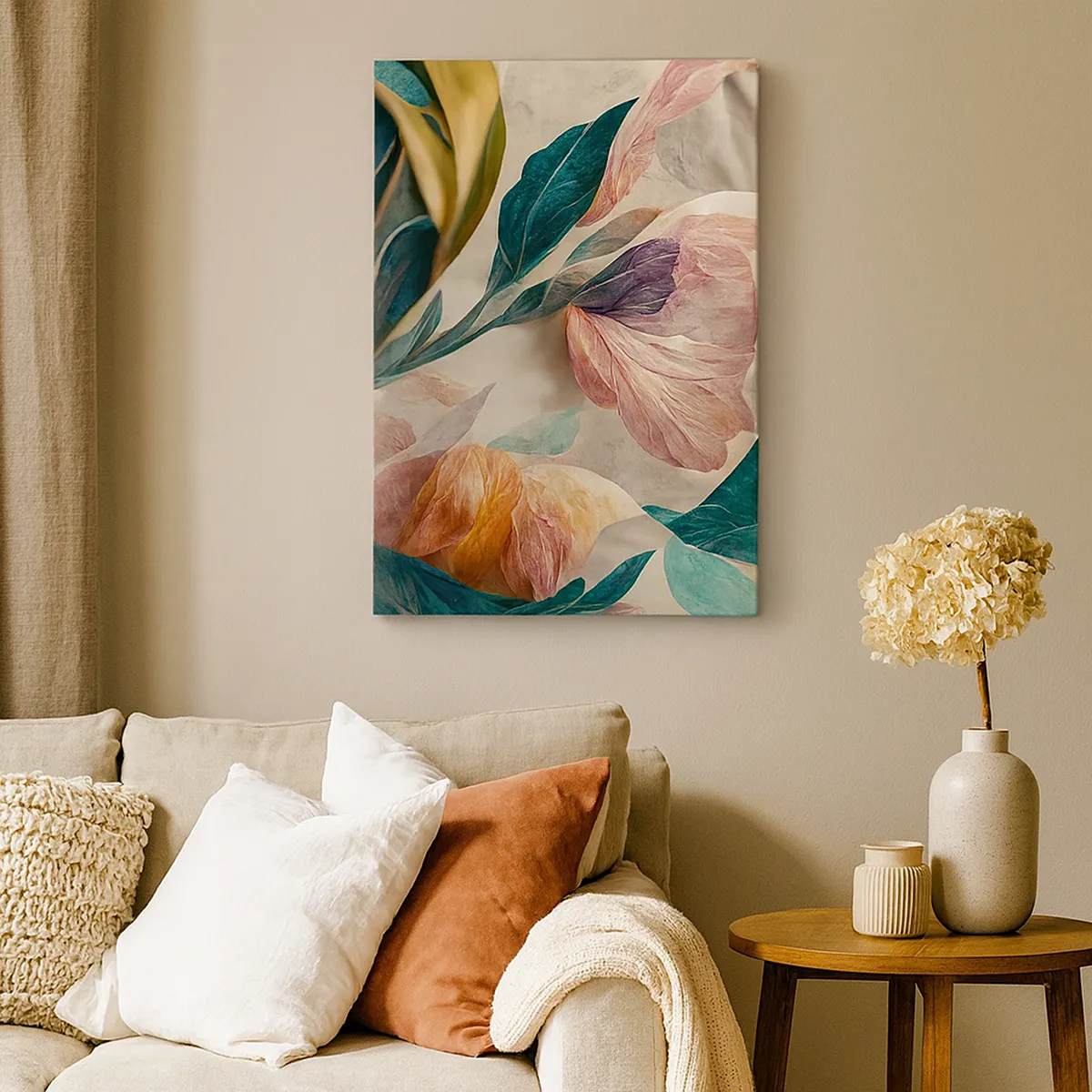 Quadro em tela - Flores das ilhas do sul - 45x80 cm