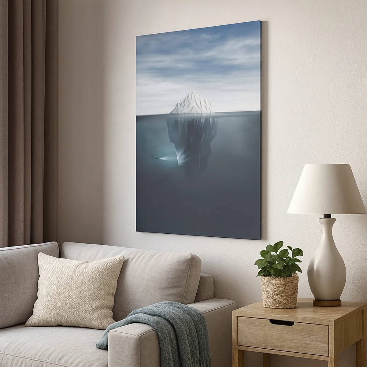 Lærredstryk - Billede på lærred - Undervands-mysterium - 50x70 cm