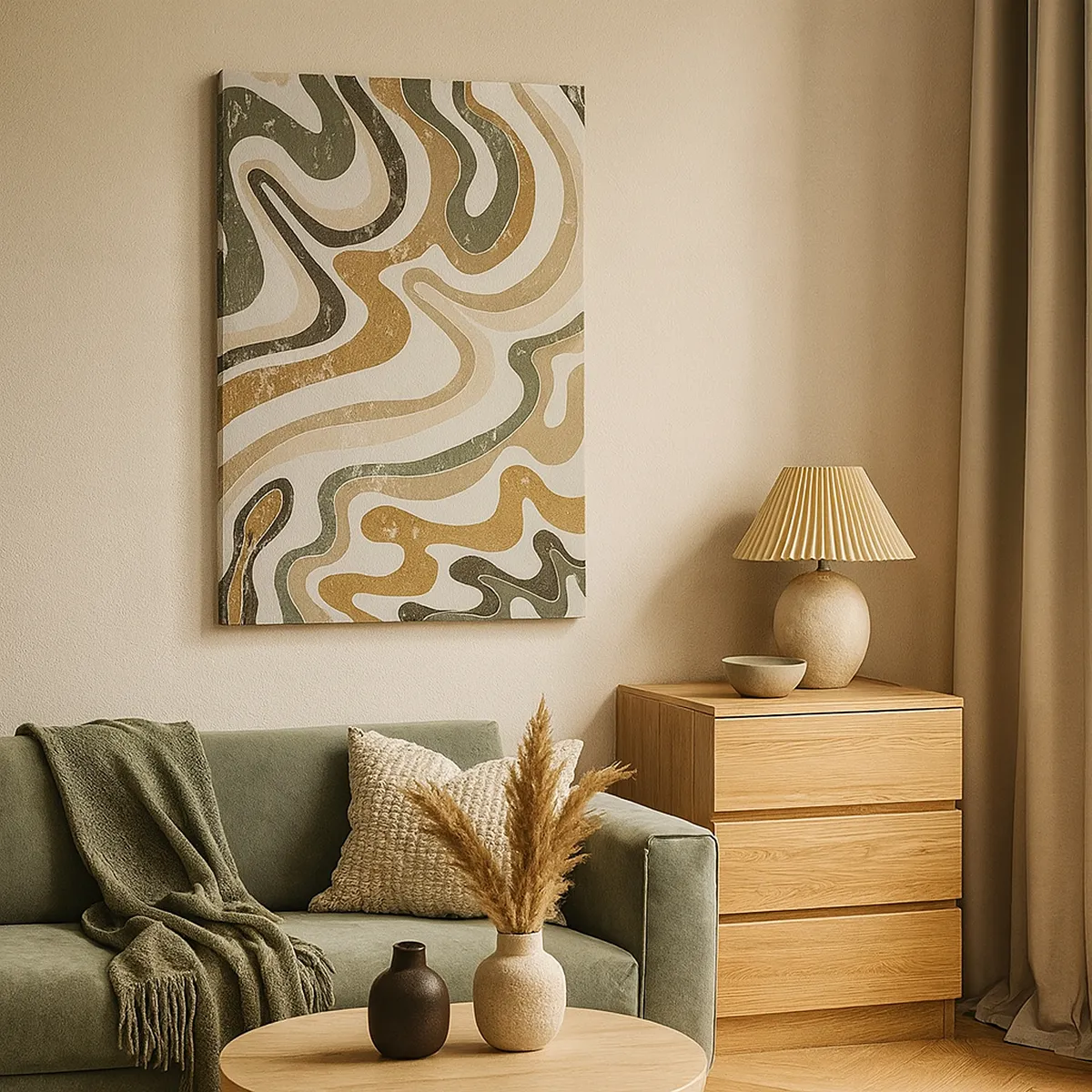 Impression sur toile - Image sur toile - Méandres de couleurs de la terre - 65x120 cm