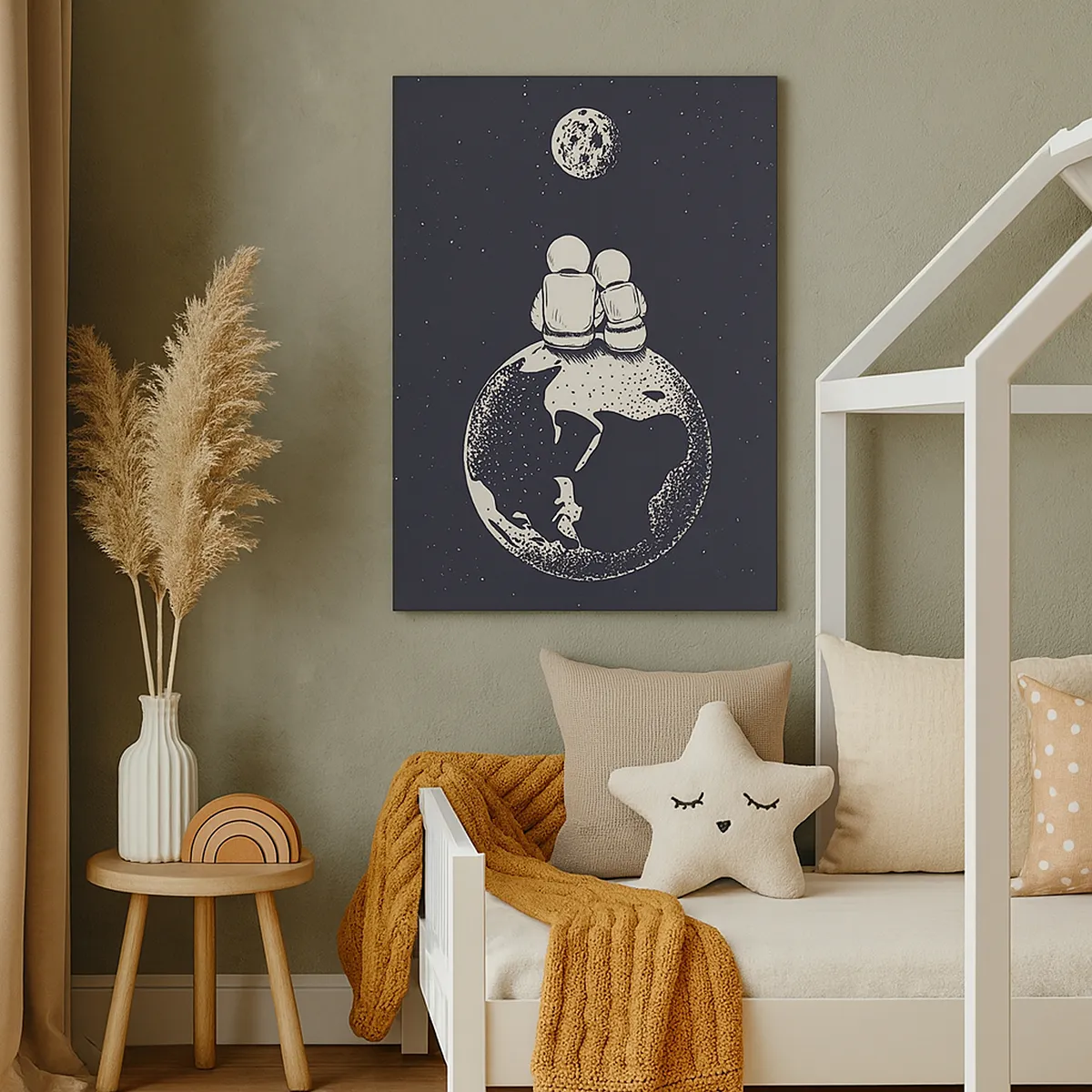 Lærredstryk - Billede på lærred - En kosmisk kærlighedshistorie - 50x70 cm