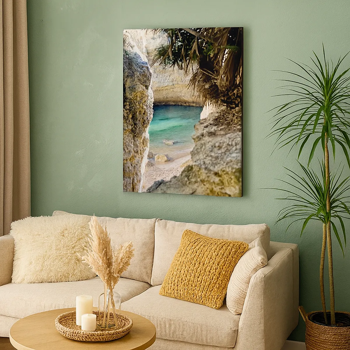 Quadro em tela - Baía turquesa - 70x100 cm