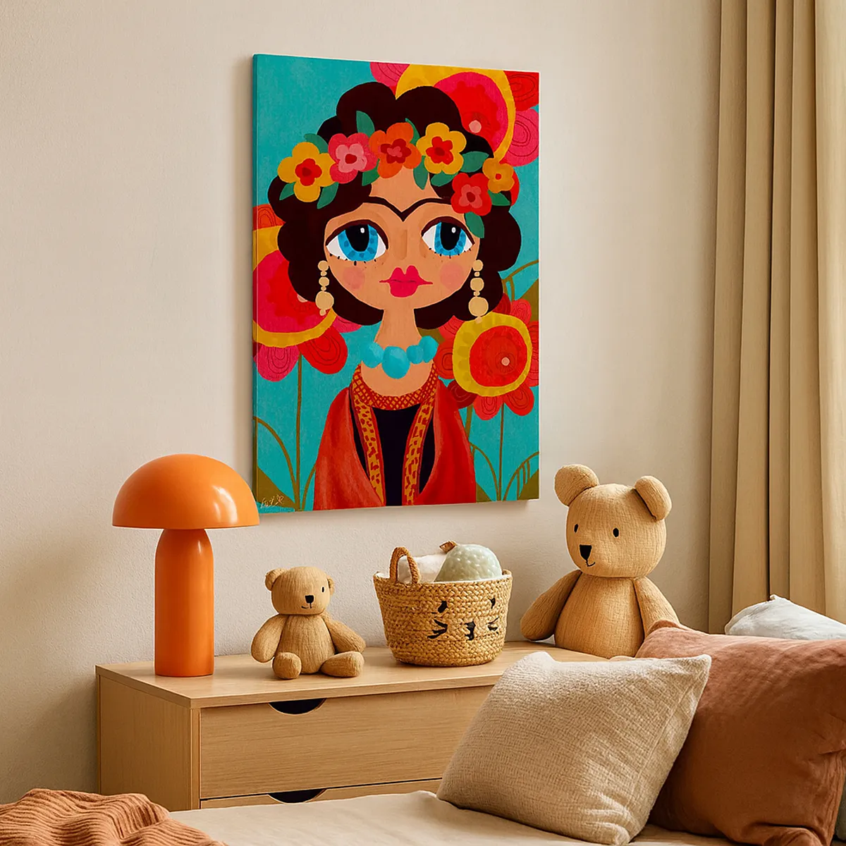 Schilderen op canvas - Mevrouw papaver - 50x70 cm