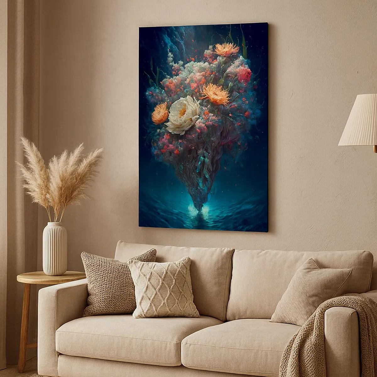 Lærredstryk - Billede på lærred - Mærkelig have - 50x70 cm