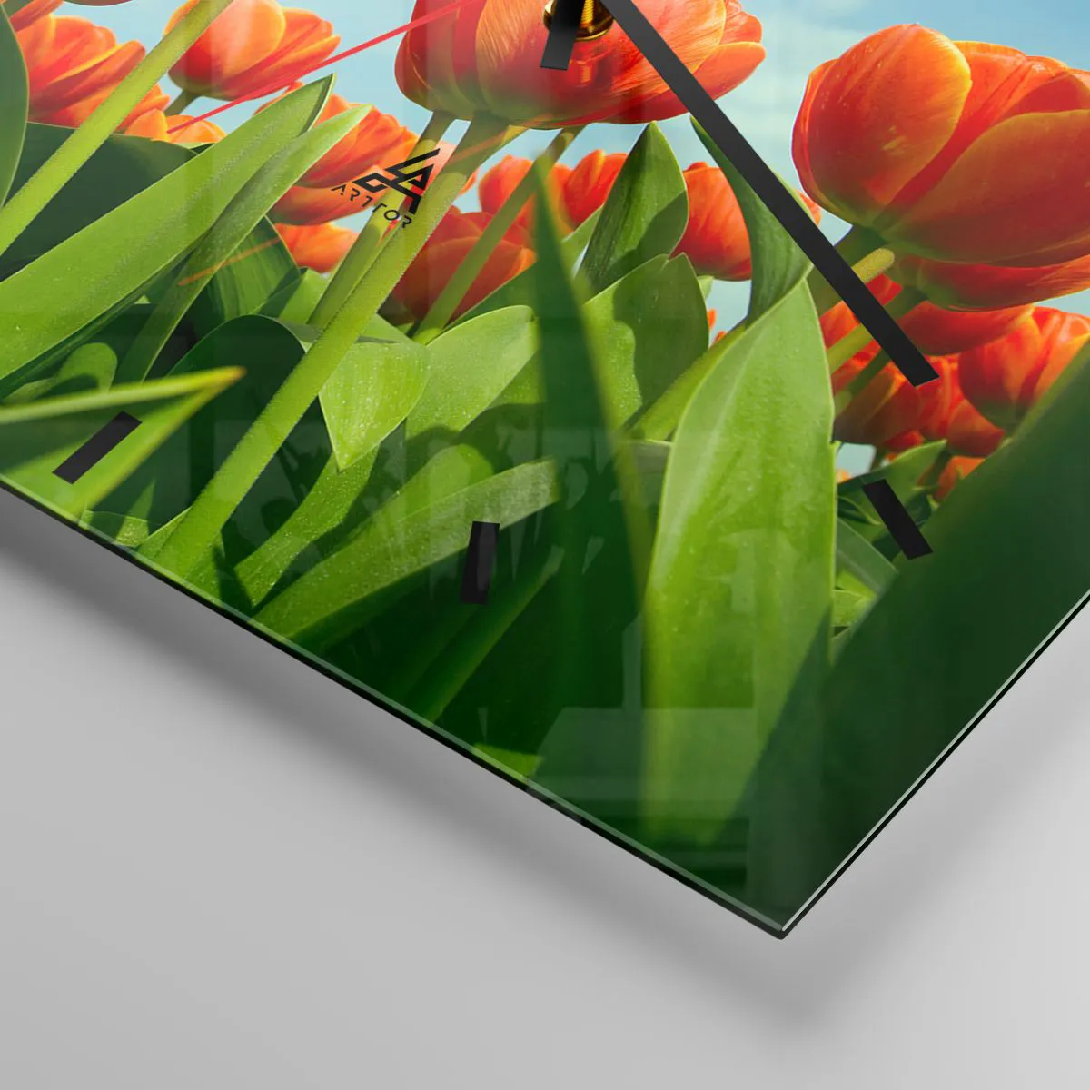 Ceas de perete - Ceas pe sticlă - Doar cerul albastru - 30x30 cm