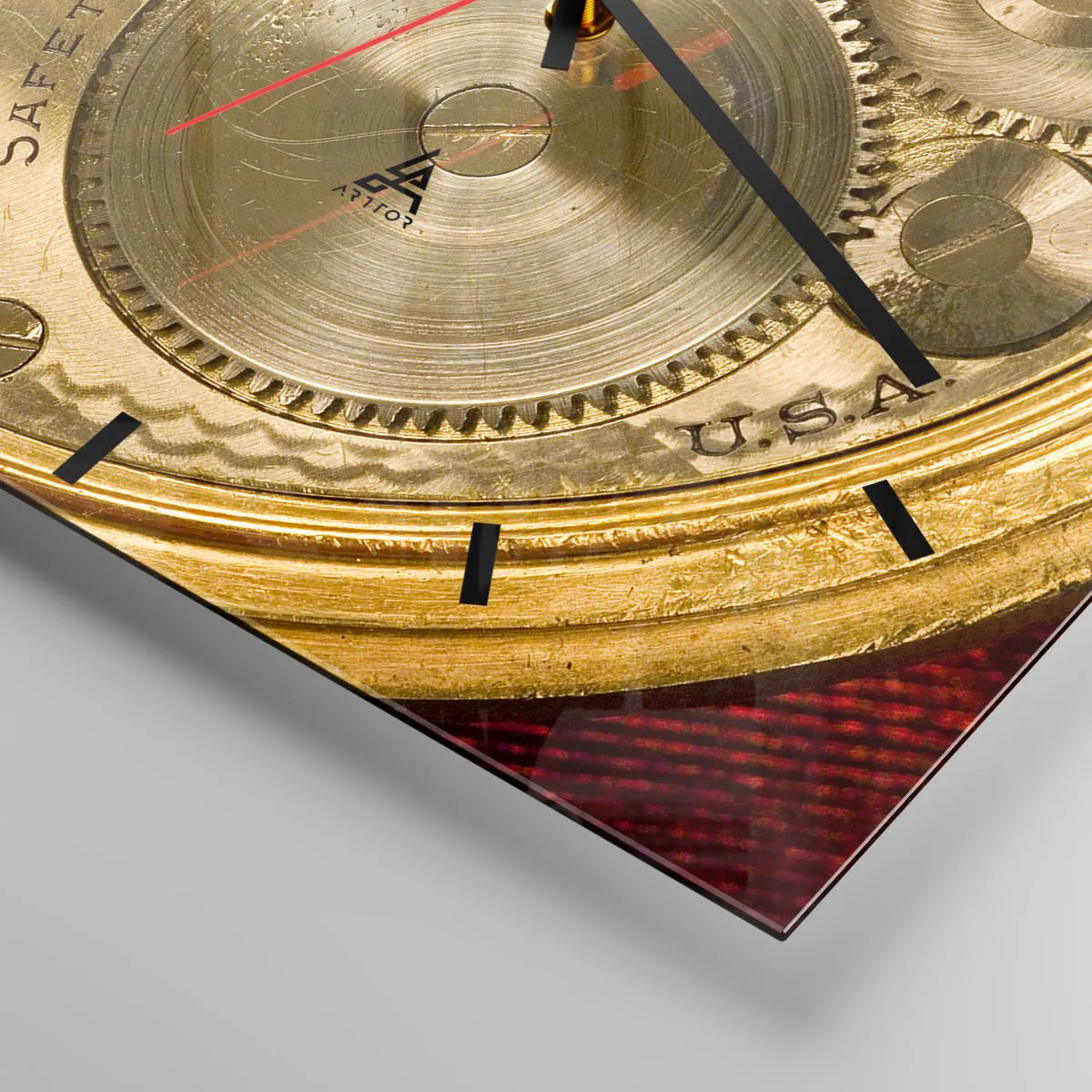 Wanduhr - Glasuhr - Geh mit der Zeit - 40x40 cm