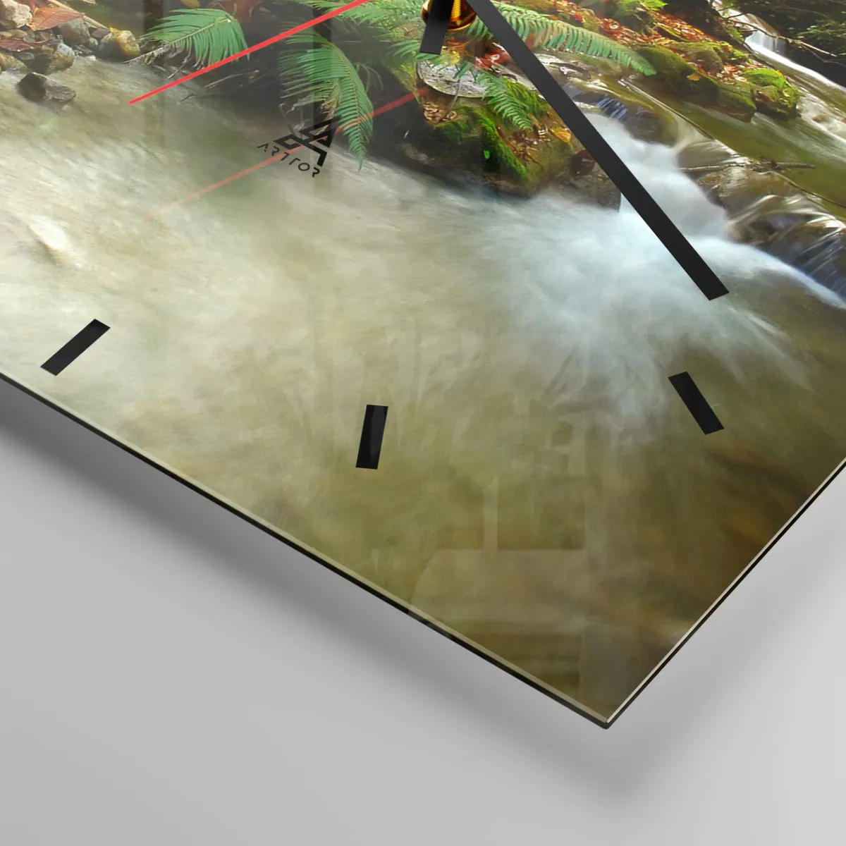 Ceas de perete - Ceas pe sticlă - Bun venit în lumea mea - 40x40 cm