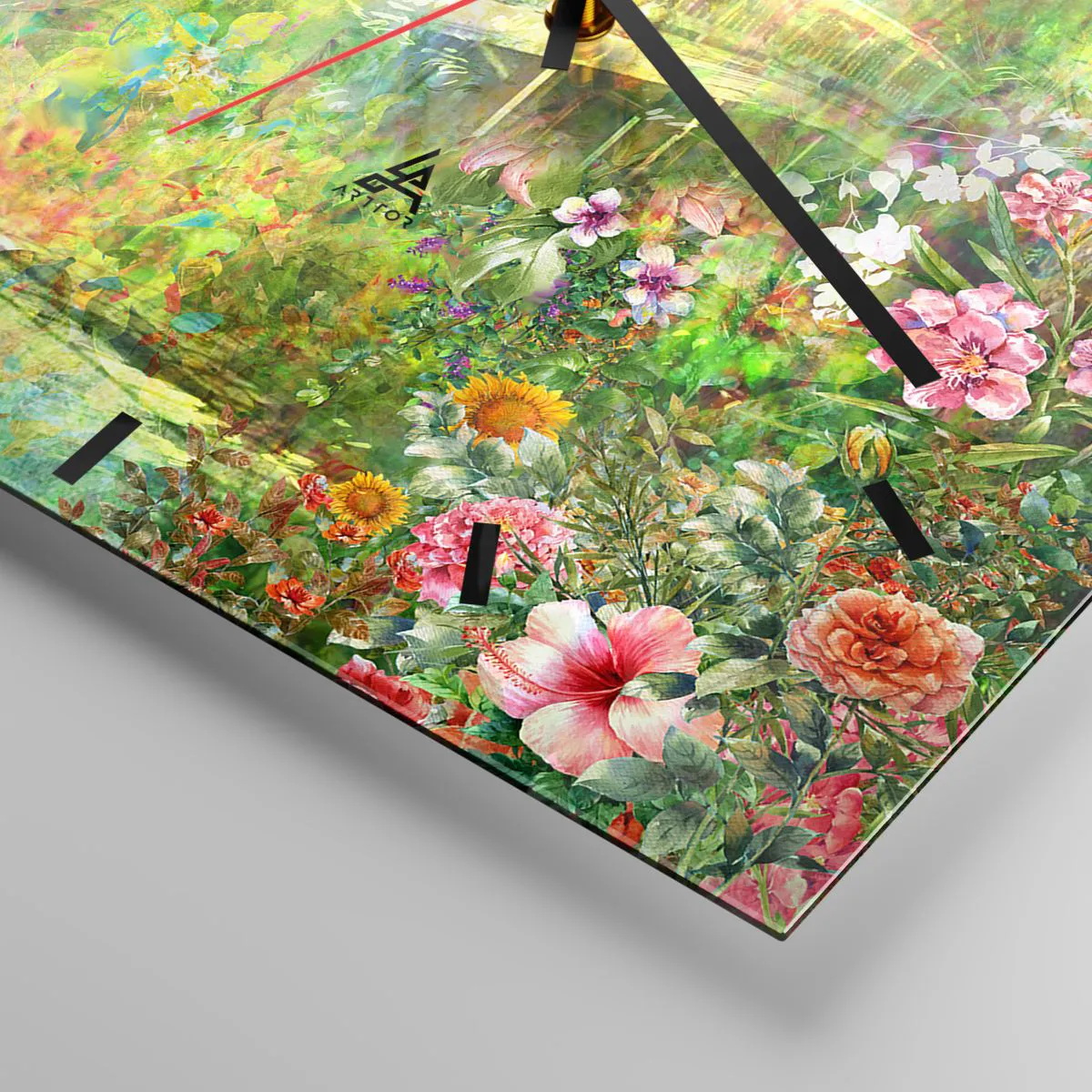 Relógio de parede - Relógio em vidro - A ponte dos suspiros da primavera - 30x30 cm