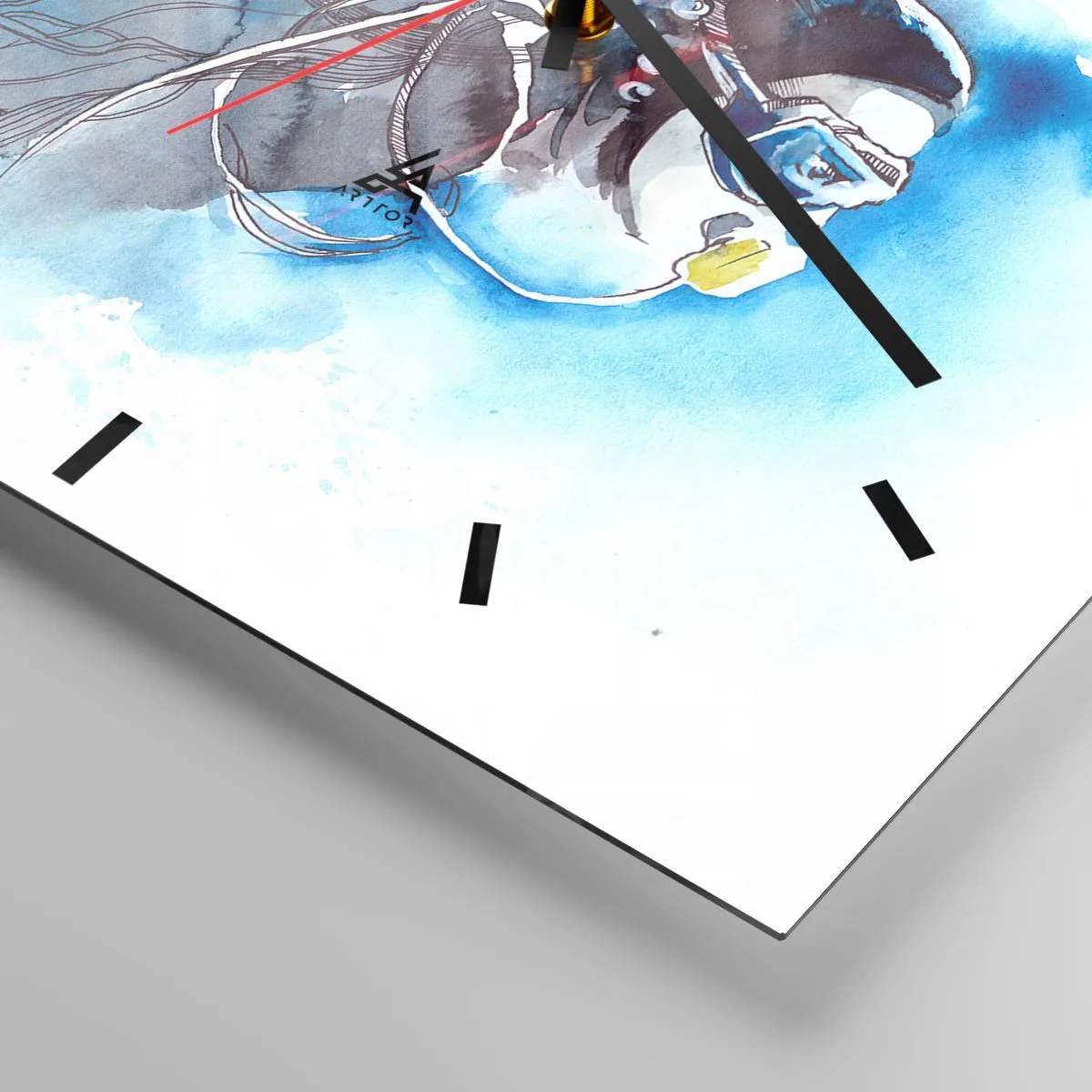 Zegar ścienny - Podwodna scena z nurkiem i egzotycznymi rybami - 30x30cm - Wielki błękit - Nowoczesna dekoracja ścienna do salonu i sypialni ARTTOR