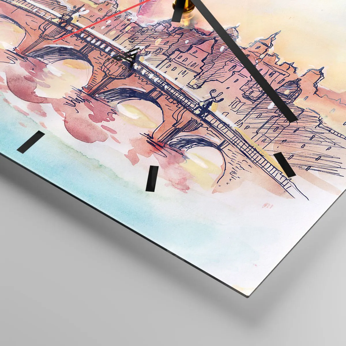 Ceas de perete - Ceas pe sticlă - Singurul oraș de acest fel din lume - 30x30 cm