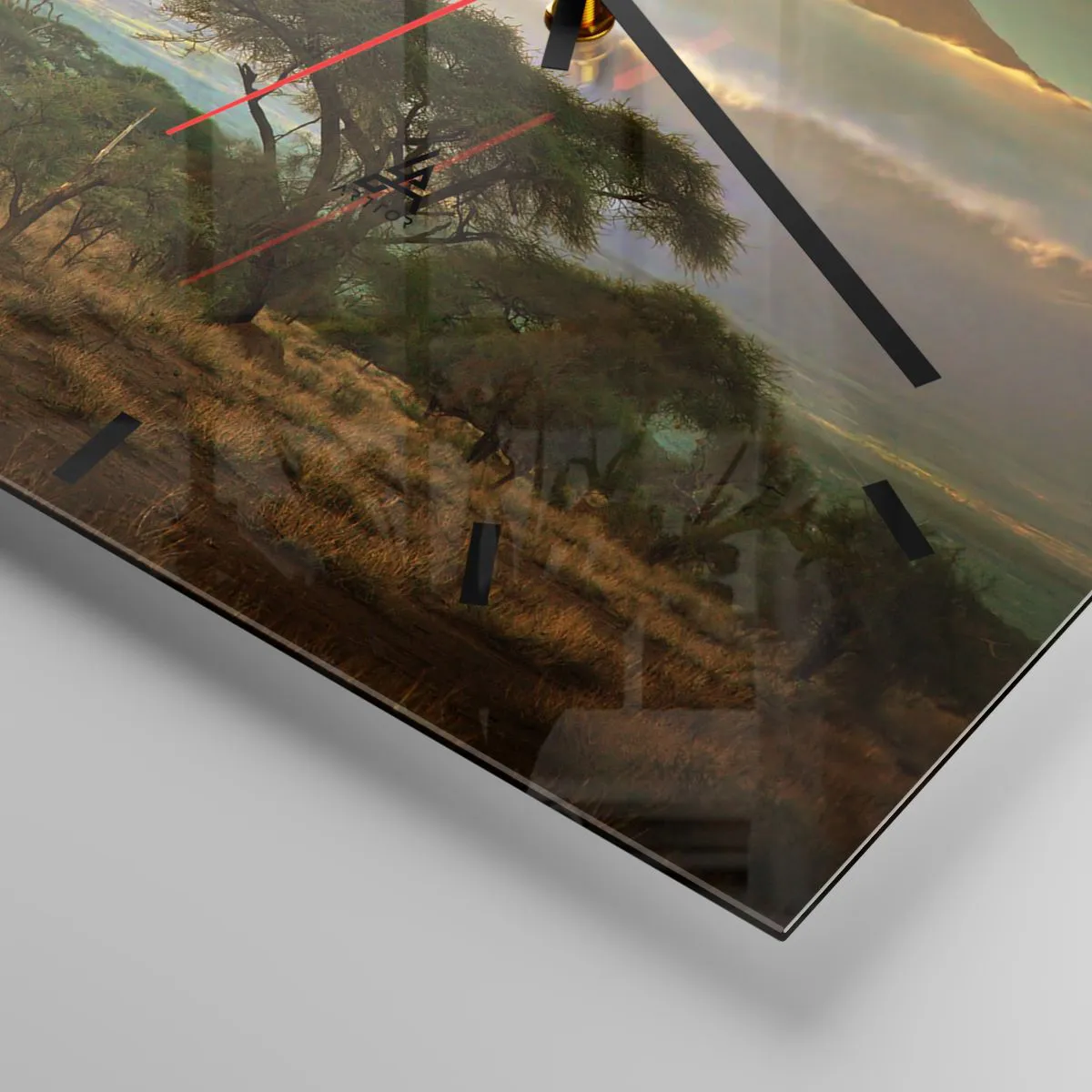 Ceas de perete - Ceas pe sticlă - Visul unui călător - 30x30 cm