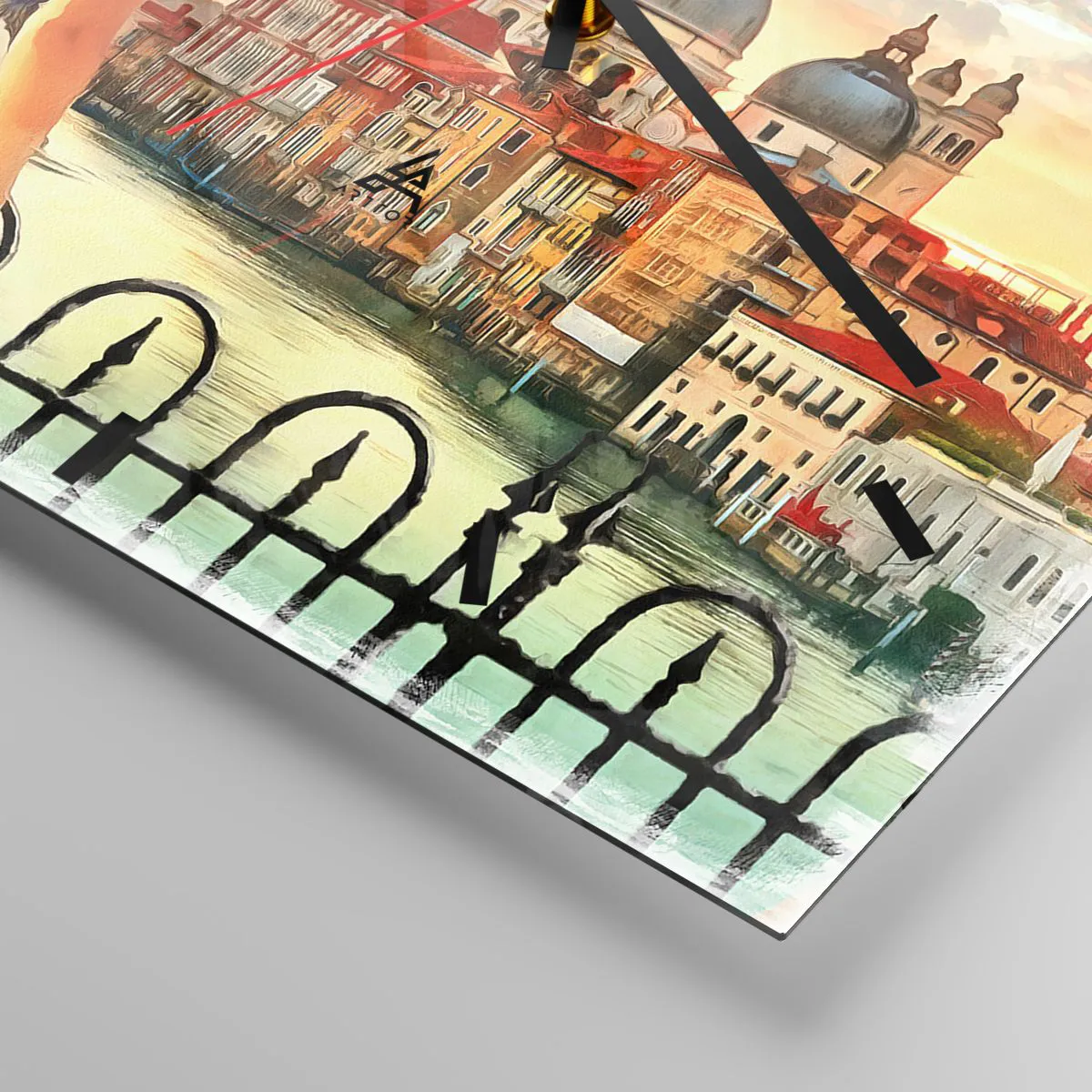 Väggklocka - Klocka på glas - Äventyr endast i ... - 30x30 cm