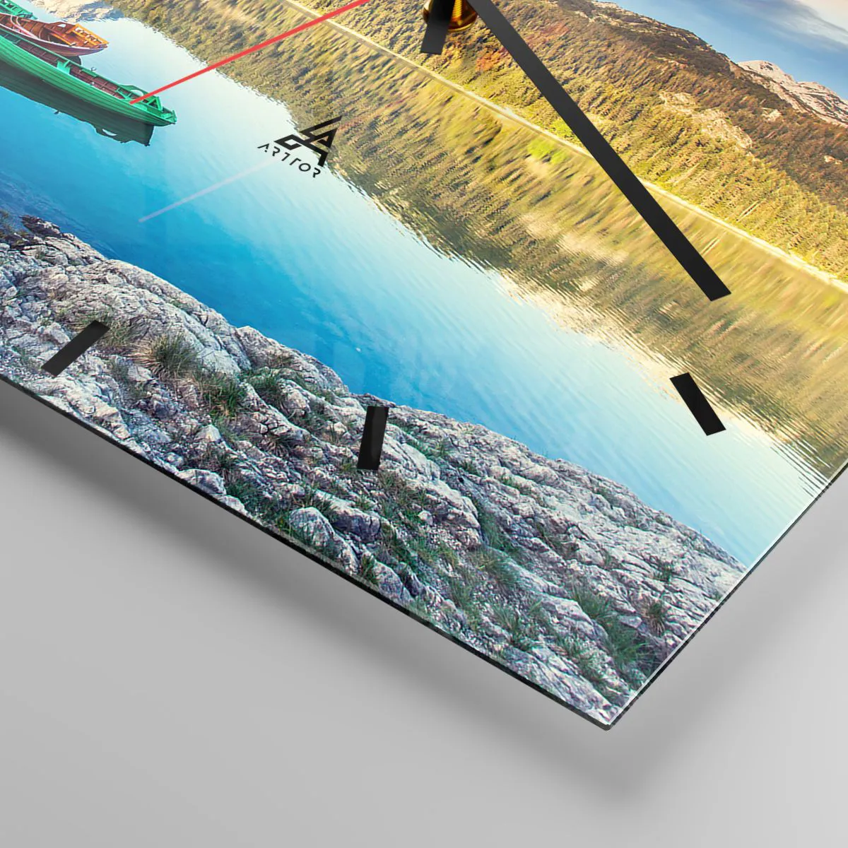 Ceas de perete - Ceas pe sticlă - Spre o apă netedă ca o oglindă - 30x30 cm