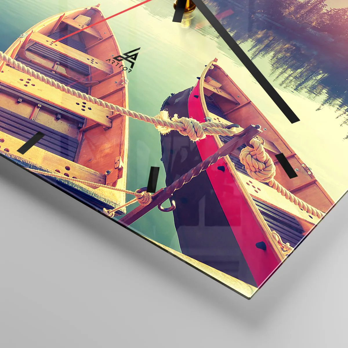 Wanduhr - Glasuhr - Lebe nach ihren Gesetzen - 40x40 cm