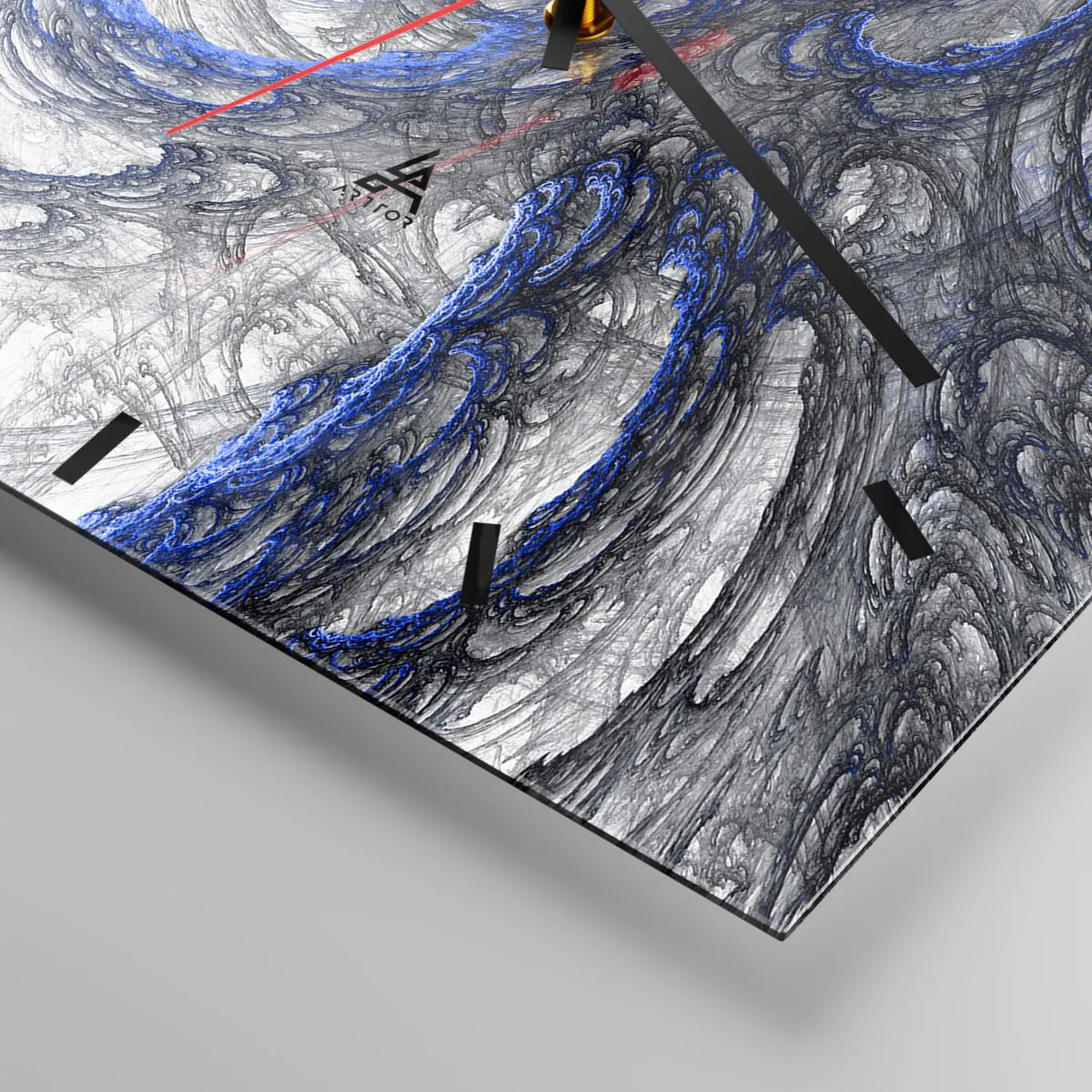 Ceas de perete - Ceas pe sticlă - Nașterea unui val - 30x30 cm