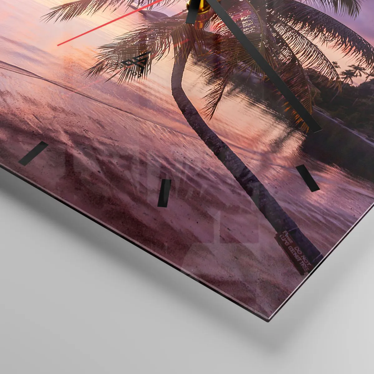 Ceas de perete - Ceas pe sticlă - Euforie până la orizont - 40x40 cm