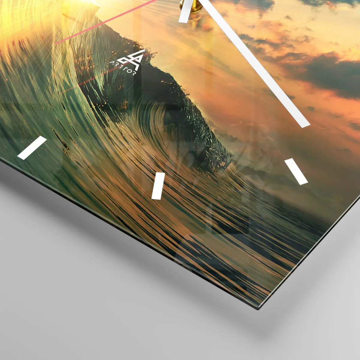 Wall clock - Clock on glass - Surfer, Where Are You? - 30x30 cm