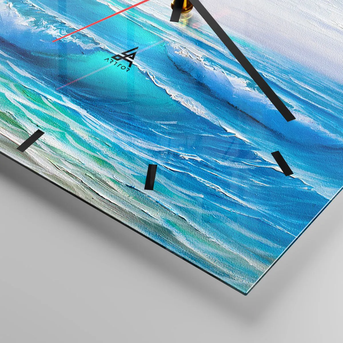 Relógio de parede - Relógio em vidro - Conforta e consola - 40x40 cm