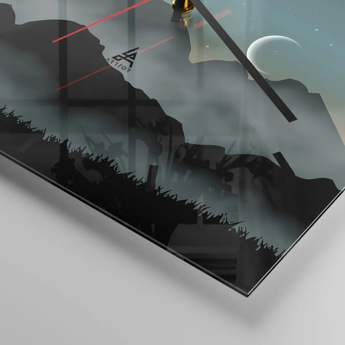 Ceas de perete - Ceas pe sticlă - Carnavalul unei nopți înstelate - 30x30 cm