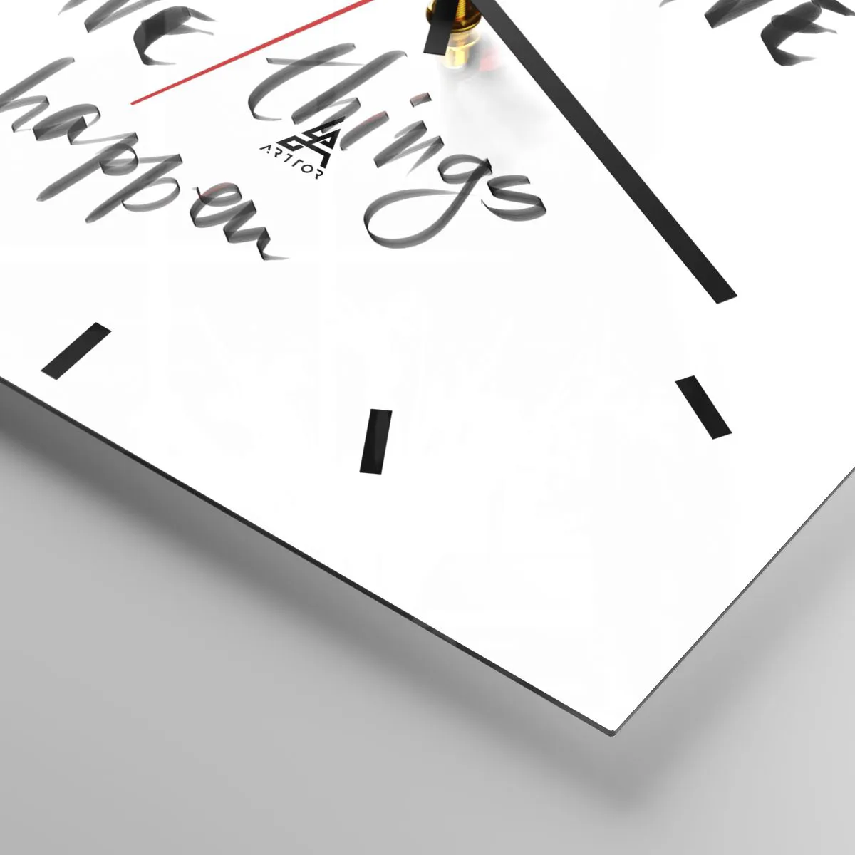 Ceas de perete - Ceas pe sticlă - Cum să trăim bine? - 30x30 cm