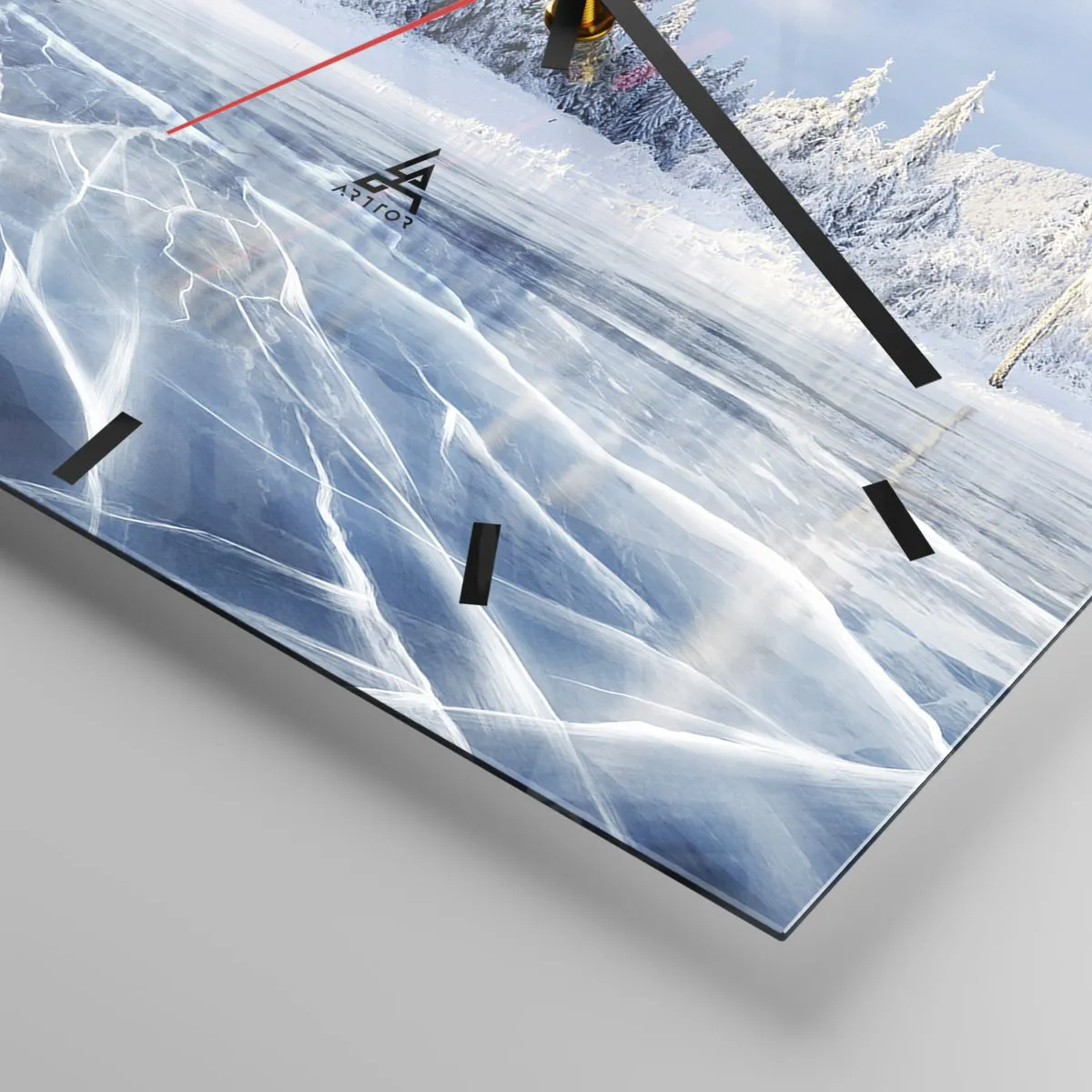 Reloj de pared - Reloj de vidrio - Vista deslumbrante y cristalina - 40x40 cm