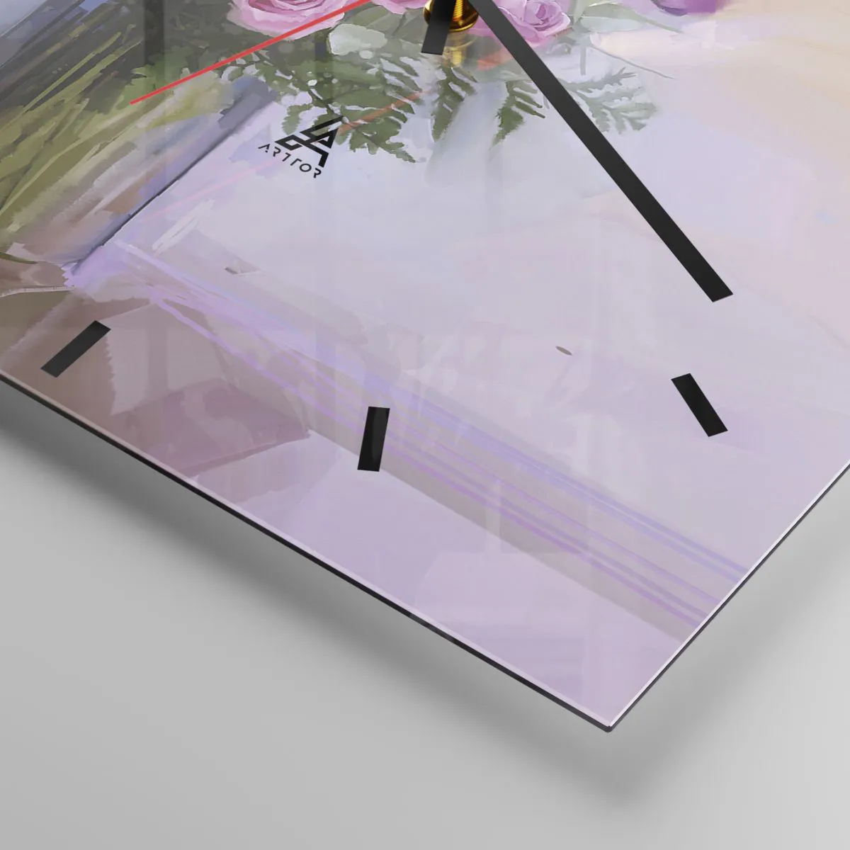 Relógio de parede - Relógio em vidro - Beleza retida - 40x40 cm