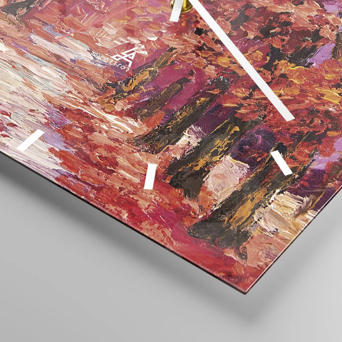 Wall clock - Clock on glass - Autumnal Impression - 40x40 cm