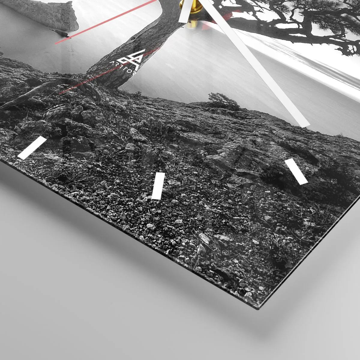 Relógio de parede - Relógio em vidro - Paz até ao horizonte - 30x30 cm