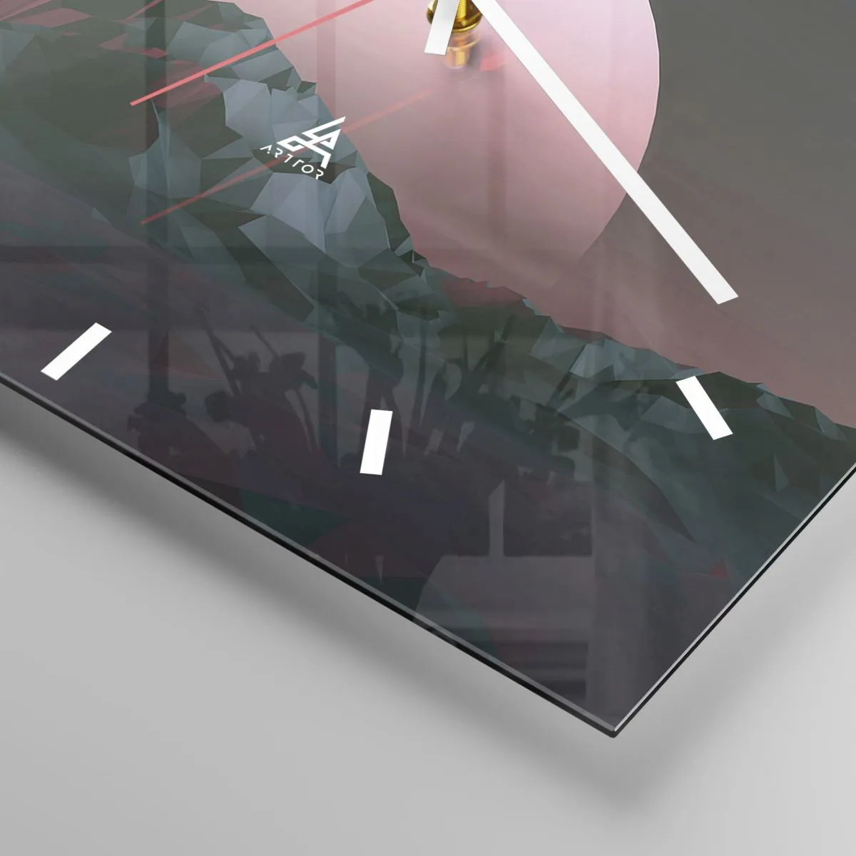 Ceas de perete - Ceas pe sticlă - Într-o galaxie învecinată - 40x40 cm