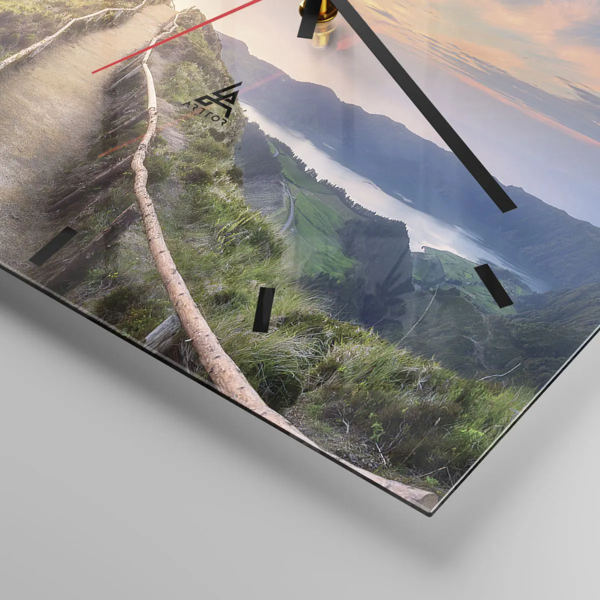 Ceas de perete - Ceas pe sticlă - Aproape de cer - 30x30 cm