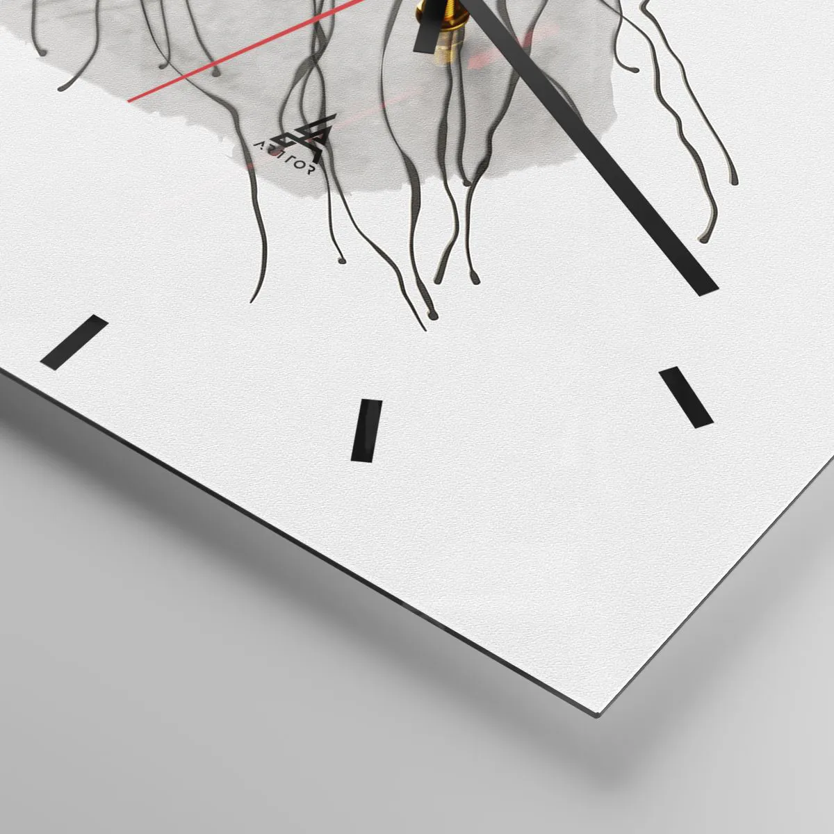 Wanduhr - Glasuhr - Eine abstrakte Komposition mit Akzenten in Schwarz und Gold. - 30x30cm - In Schwarz und Gold - Moderne Wanddekoration für Wohnzimmer und Schlafzimmer ARTTOR