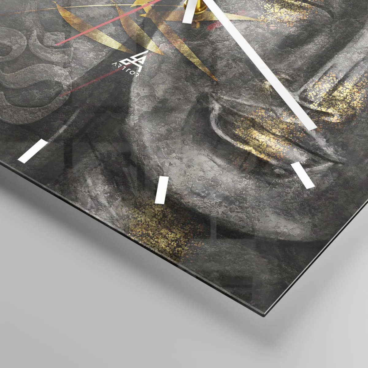 Ceas de perete - Ceas pe sticlă - Simțiți pacea - 40x40 cm