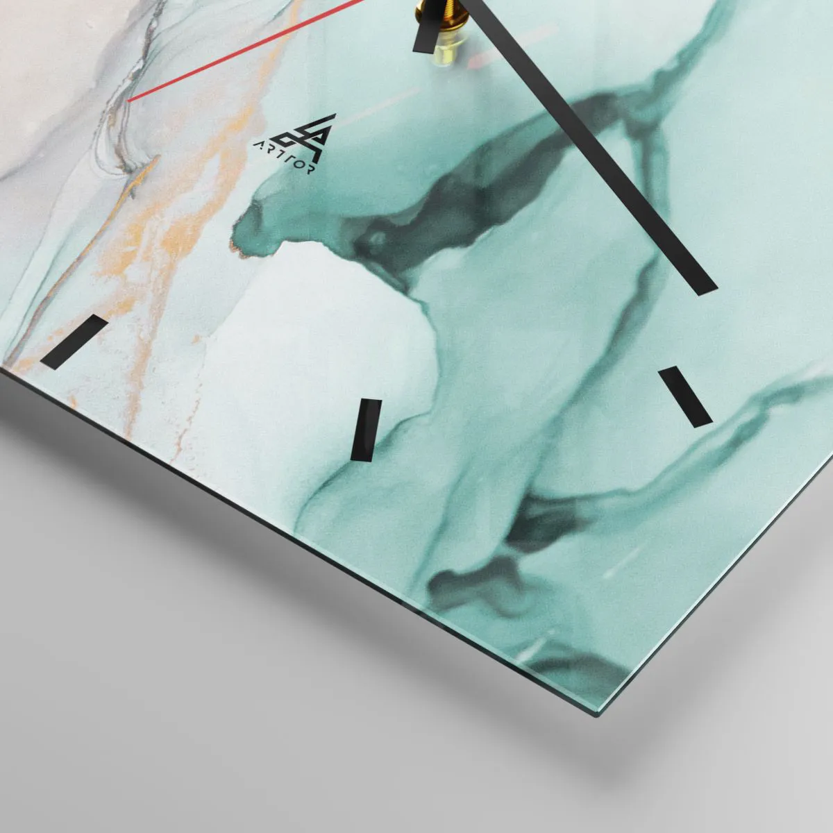 Reloj de pared - Reloj de vidrio - Danza de formas y colores - 40x40 cm