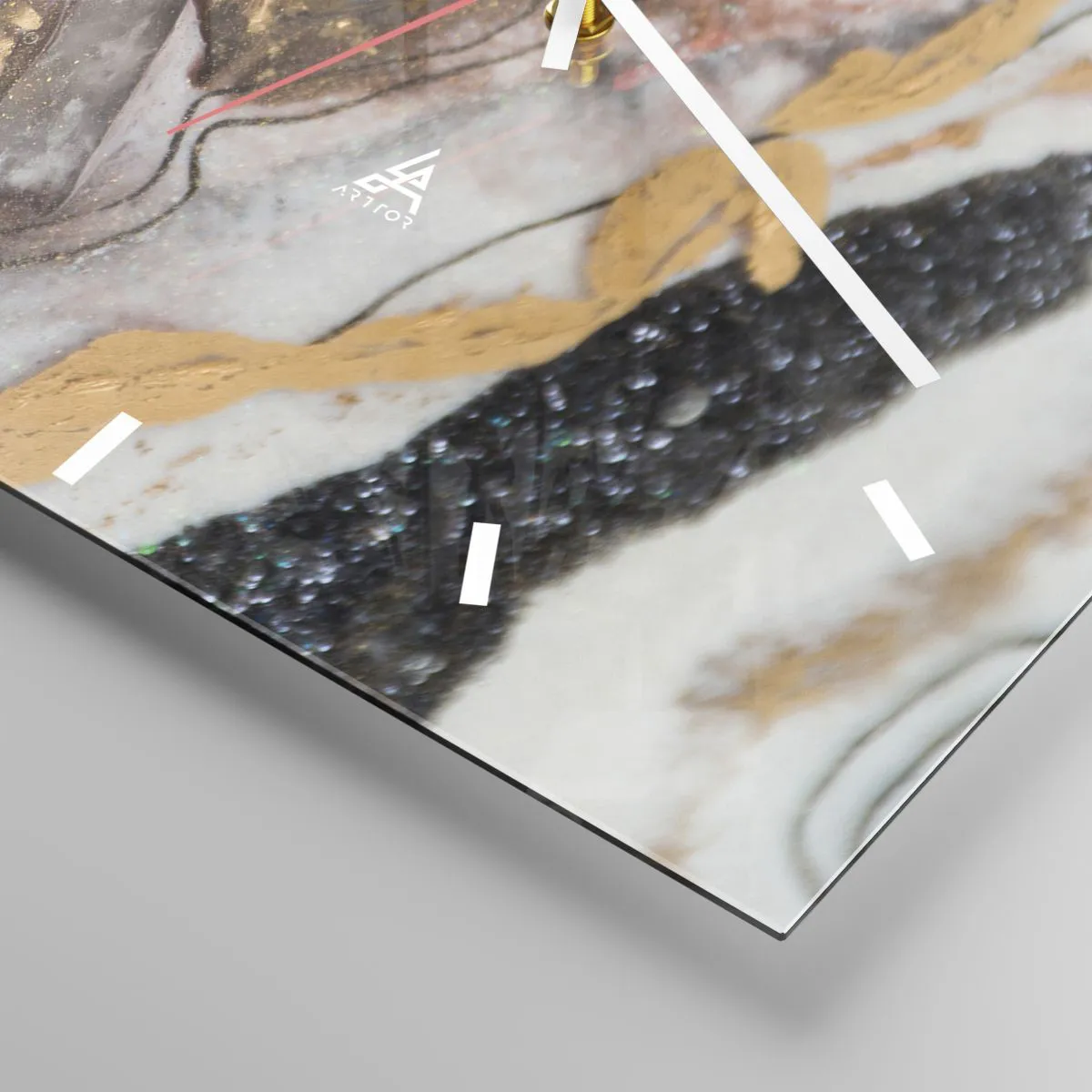 Relógio de parede - Relógio em vidro - O elemento terra - 30x30 cm