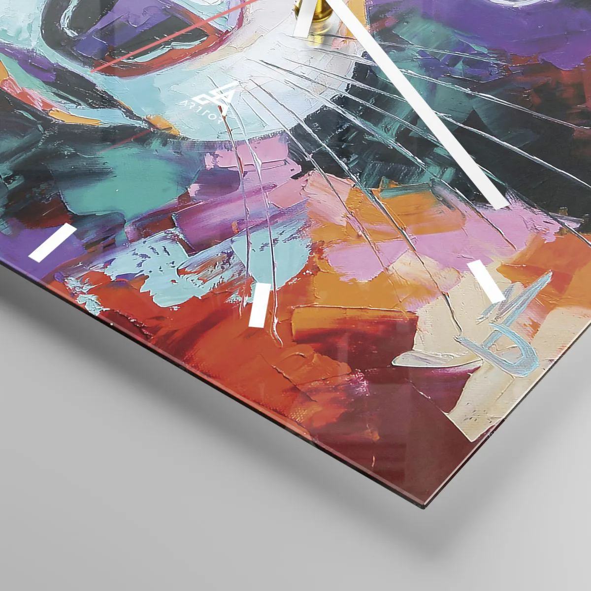 Ceas de perete - Ceas pe sticlă - Doar emoții bune - 30x30 cm