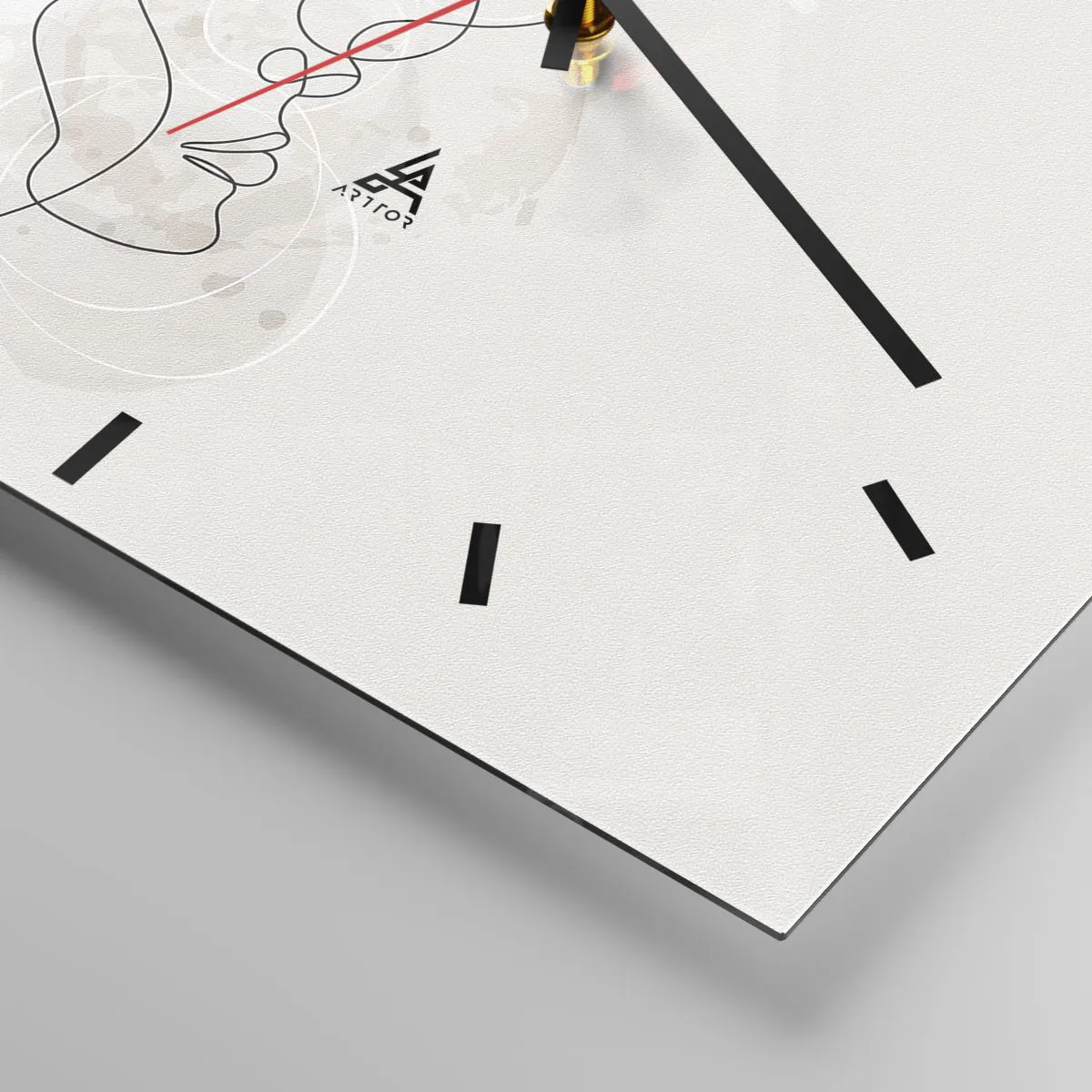 Ceas de perete - Ceas pe sticlă - Încurcați într-o îmbrățișare - 40x40 cm